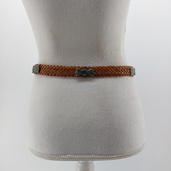 Women's Western Southwester Brown Braided Belt Conchos Cowgirl S - Picture 6 of 9